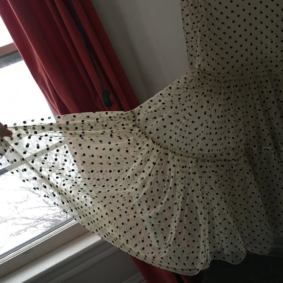 H&M Cream mesh black polka dot dress - Picture 7 of 7